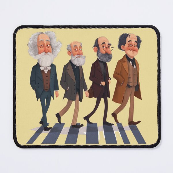 Item preview, 4 Professors crossing Abbey Road, autumn over art designed and sold by Jasava Shop.