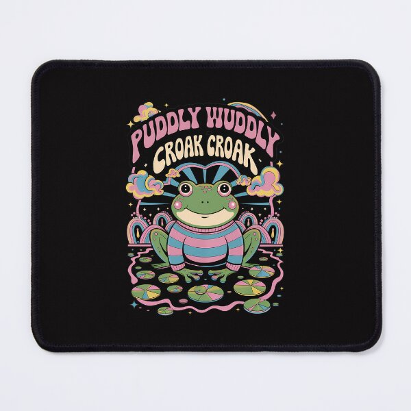 Item preview, Puddly Wuddly Croak Croak Cute Frog Retro Rainbow designed and sold by CoolCrazyQuirky.
