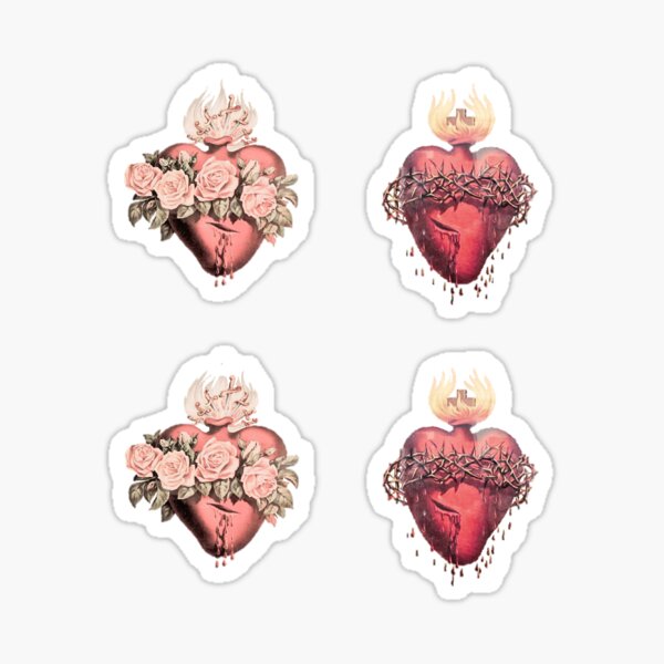 120pcs/heart-shaped religious Catholic stickers drawings