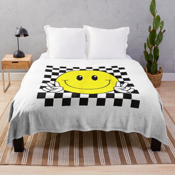Item preview, Yellow Smile Face Cute Checkered Peace Smiling Happy Face designed and sold by Bou-Jolyn.