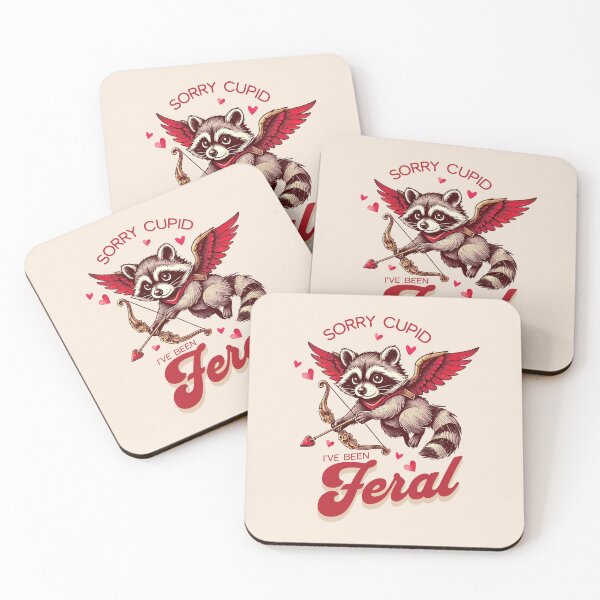 Item preview, Sorry Cupid, I've been feral, Valentine's Day raccoon design designed and sold by InspireGlow.