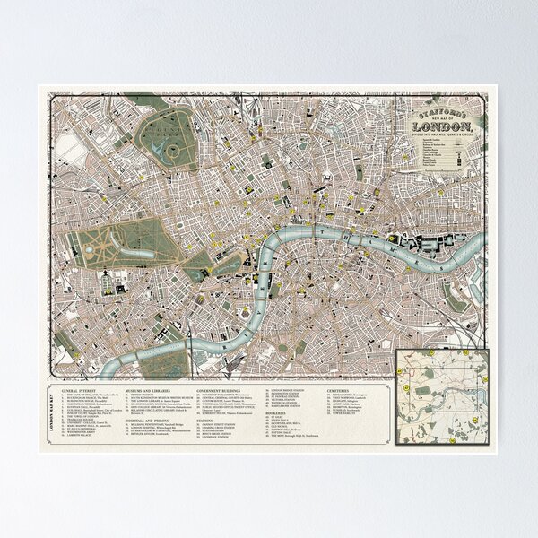 Cthulhu by Gaslight London Poster Map Poster