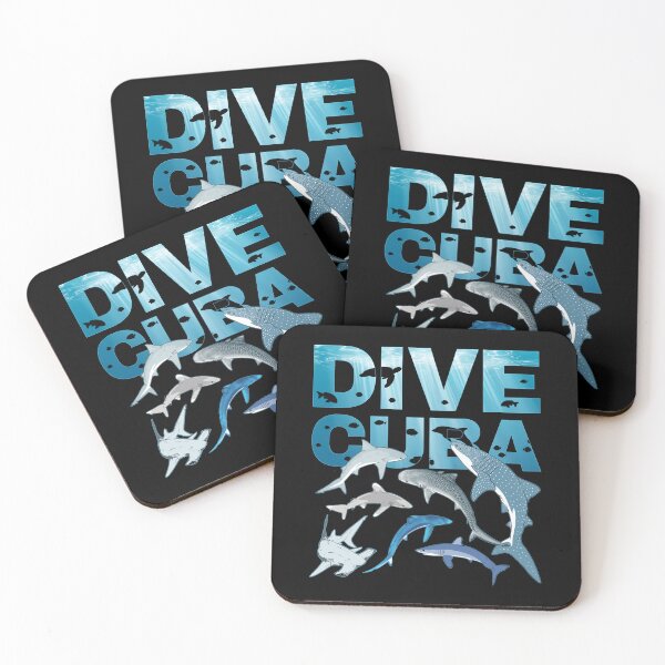 Item preview, Whale shark tiger shark bull shark hammerhead shark Cuba designed and sold by NicGrayGraphic.