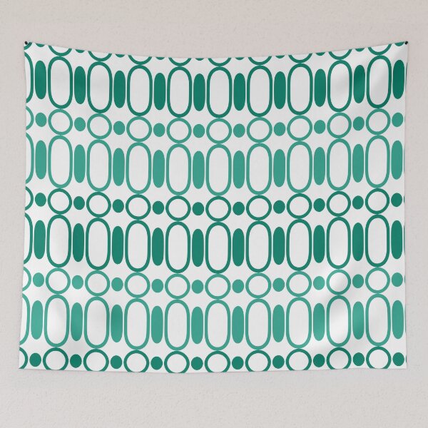 Item preview, Circle pattern with stretched patterns in between on white background (green) designed and sold by Tokofereal.