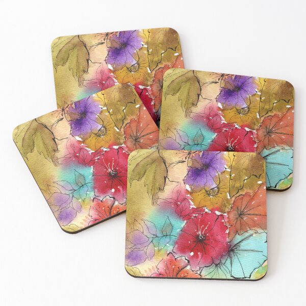 Item preview, Bright Watercolour Flower Doodle designed and sold by AnnetteGWhite.