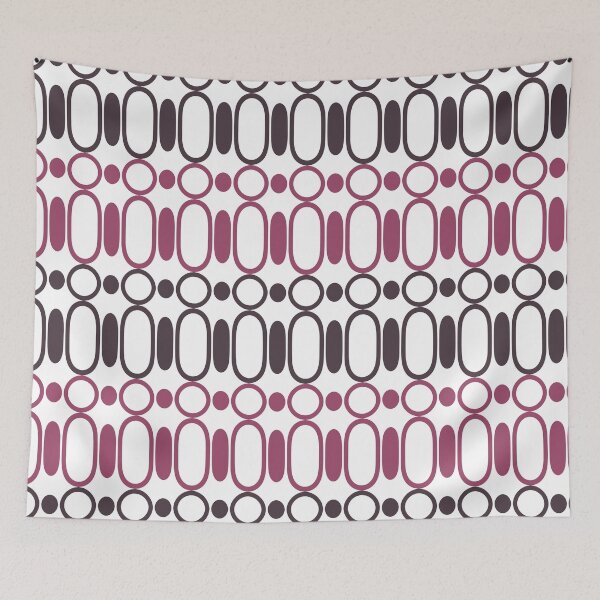 Item preview, Circle pattern with stretched patterns in between on white background (maroon) designed and sold by Tokofereal.