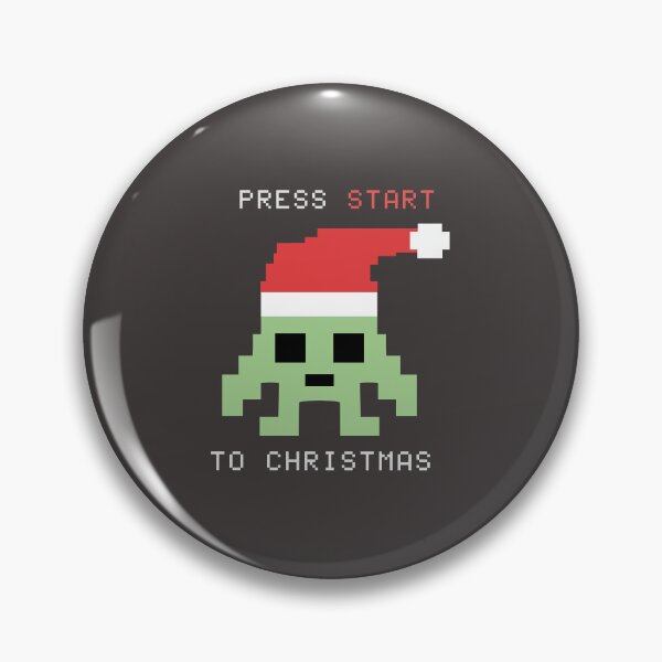 Item preview, Christmas Space Invader Pixel Art - Press Start Text designed and sold by charlypicazo.