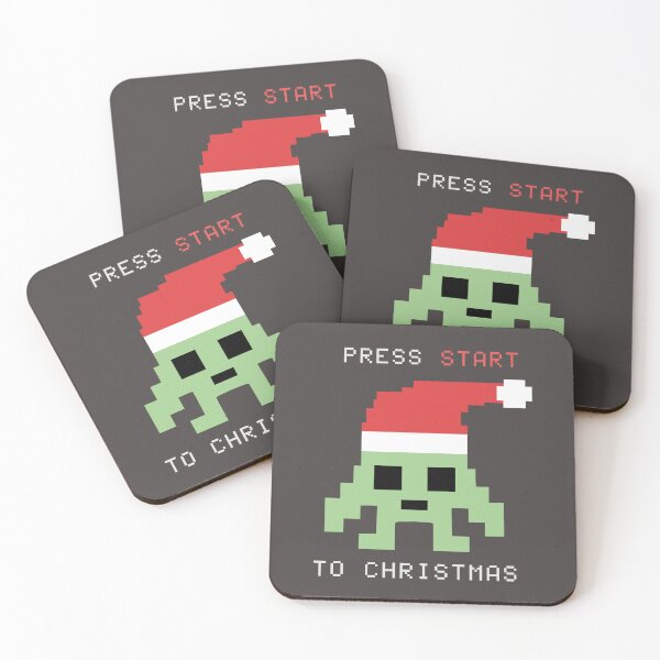 Item preview, Christmas Space Invader Pixel Art - Press Start Text designed and sold by charlypicazo.