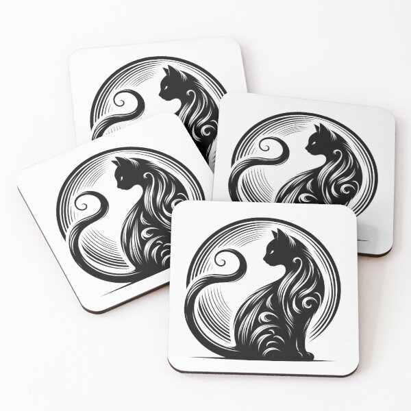 Item preview, Magical black cat, art decoration, black and white. designed and sold by nicnacc.