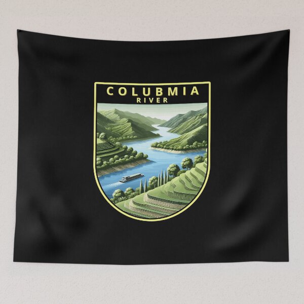 Item preview, Retro Columbia River Art Travel Skyline designed and sold by MaateoDesign.
