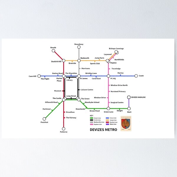 Item preview, DEVIZES Metro Map Tube Underground Transport System designed and sold by KALEIDOSCOPE UK.