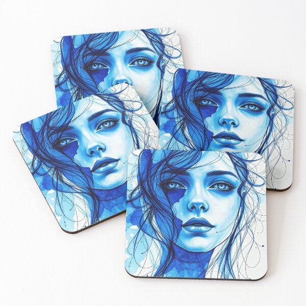 Item preview,  Ethereal and Mesmerizing: Ocean's Embrace | Girl with a blue face designed and sold by Mido-artister.