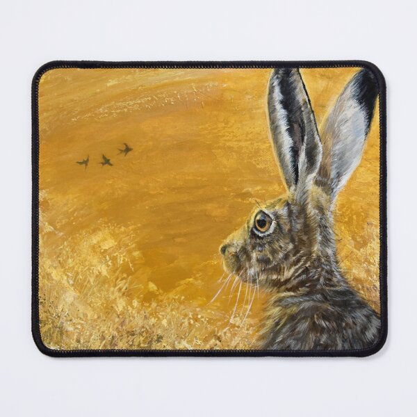 Item preview, Hare on yellow background designed and sold by Debbie’s Sketchbook.