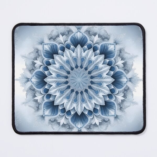 Item preview, Frosted Winter Mandala - Elegant Blue Snowflake Art by LaLi Designs designed and sold by LaLi-Designs.