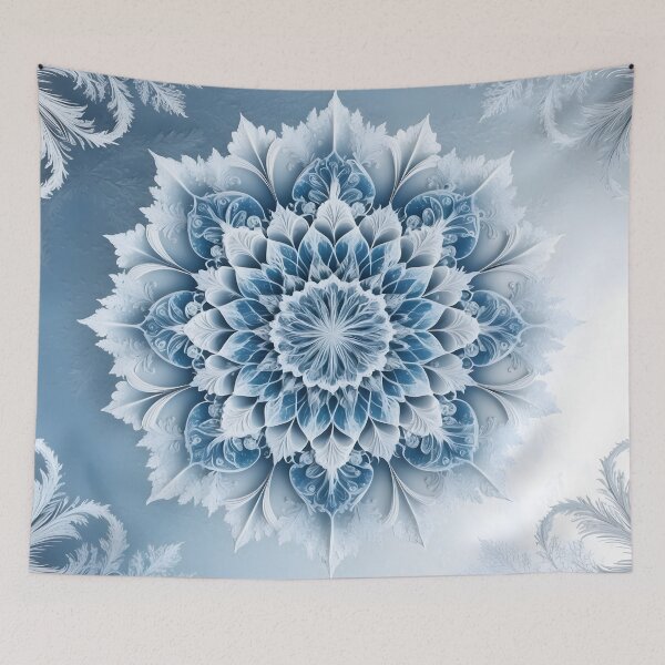 Item preview, Frosted Winter Mandala - Elegant Blue Snowflake Art by LaLi Designs designed and sold by LaLi-Designs.