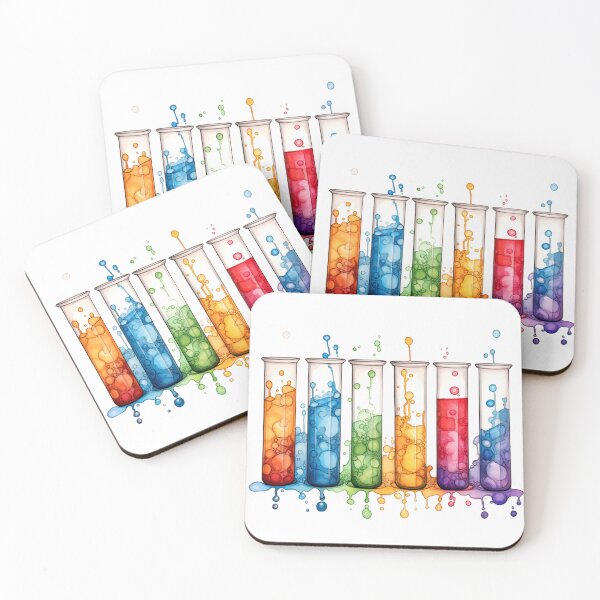 Item preview, Watercolor Science-Chemistry Test Tubes Flasks designed and sold by GrinGalore.