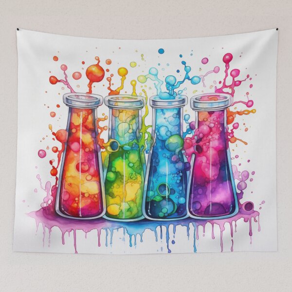Item preview, Watercolor Science-Chemistry Test Tubes 4 Flacks designed and sold by GrinGalore.