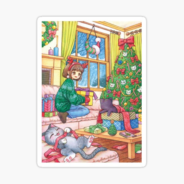 Vista previa del artículo con la obra «Un regalo de Navidad», diseñado y vendido por rowonart.