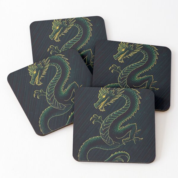 Item preview, Green Dragon in Black Background  designed and sold by Shs-Kenya.