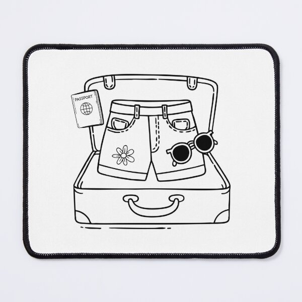 Item preview, Denim shorts in a suitcase with passport and sunglasses designed and sold by rasagamastore.