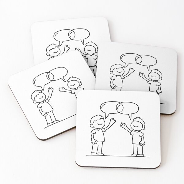 Item preview, Characters engaged in dialogue with speech bubbles designed and sold by rasagamastore.