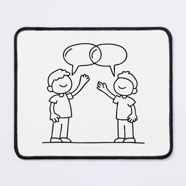 Item preview, Characters engaged in dialogue with speech bubbles designed and sold by rasagamastore.