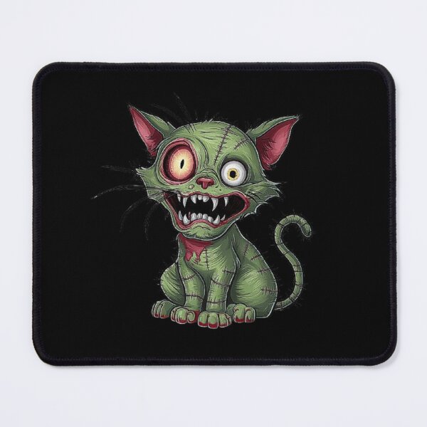Item preview, Green Zombie Cat with Crazy Eyes – Spooky and Adorable Cartoon Style designed and sold by love3617.