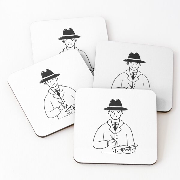 Item preview, Detective taking notes in a small notebook designed and sold by rasagamastore.