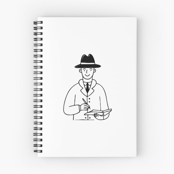 Item preview, Detective taking notes in a small notebook designed and sold by rasagamastore.