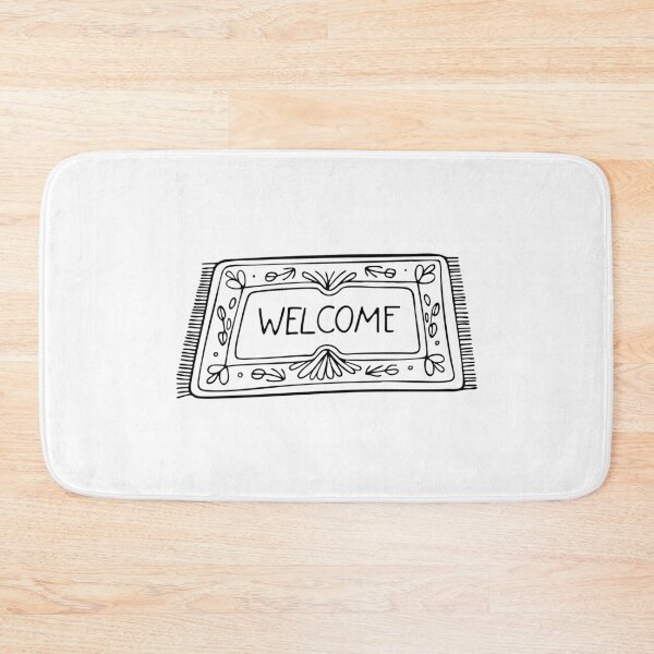 Item preview, Doormat with a welcome message and floral design designed and sold by rasagamastore.