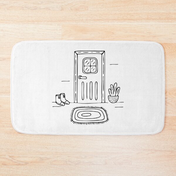 Item preview, Doormat lying in front of a wooden door with shoes designed and sold by rasagamastore.