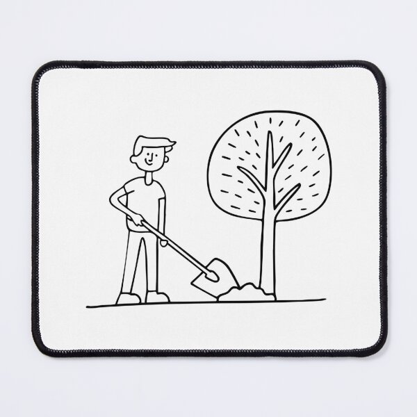 Item preview, Man digging with a shovel near a tree designed and sold by rasagamastore.