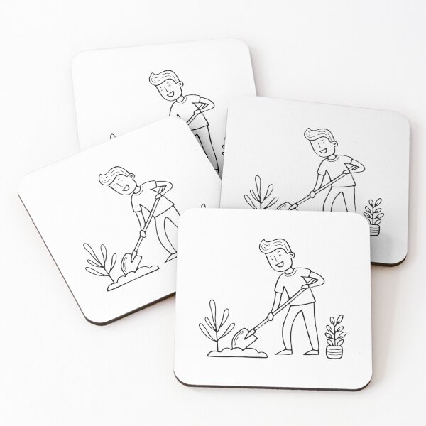 Item preview, Man digging in a garden with a shovel designed and sold by rasagamastore.