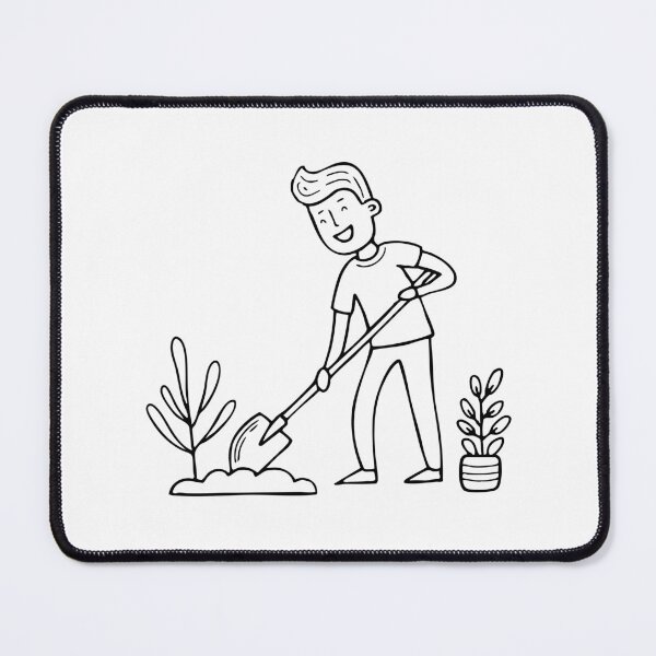 Item preview, Man digging in a garden with a shovel designed and sold by rasagamastore.