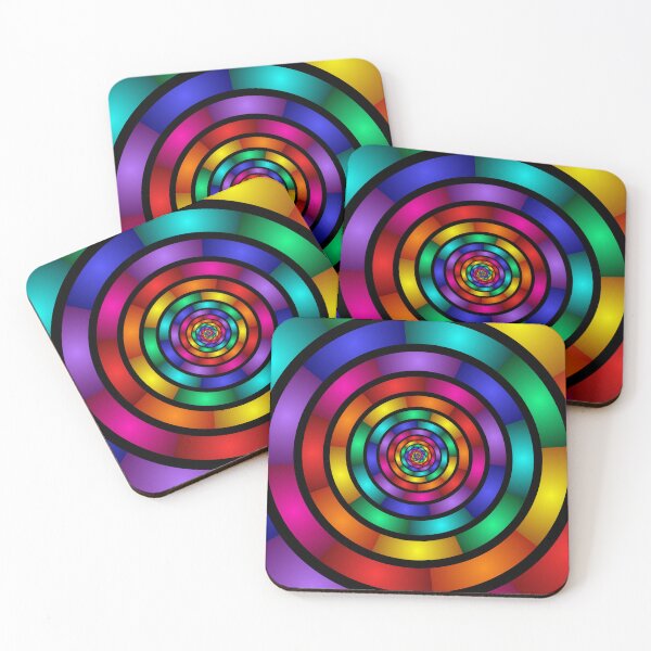 Item preview, Round and Psychedelic Colorful Modern Fractal Art designed and sold by gabiwArt.