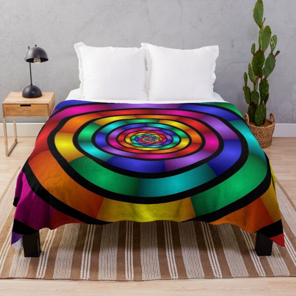 Item preview, Round and Psychedelic Colorful Modern Fractal Art designed and sold by gabiwArt.