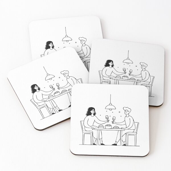 Item preview, Dining table with a couple enjoying a meal designed and sold by rasagamastore.