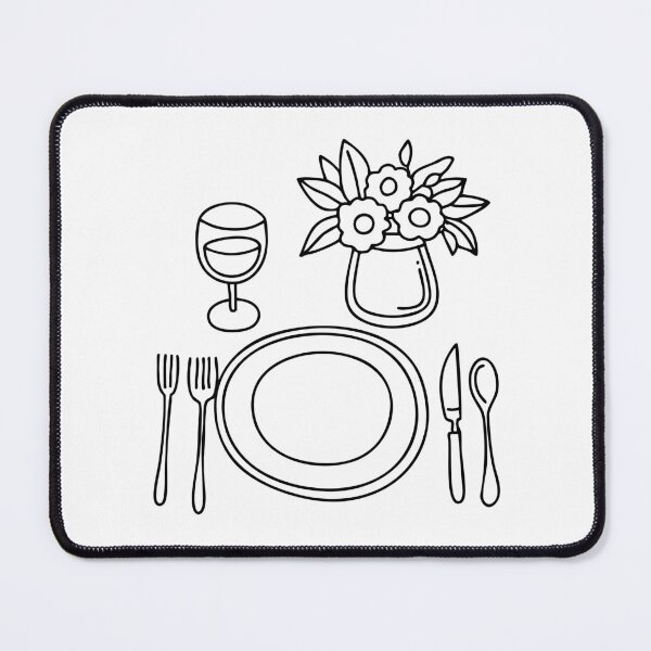 Item preview, Dining table with plates, cutlery set, glasses, and vase designed and sold by rasagamastore.
