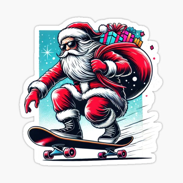 Vista previa del artículo con la obra «Santa Claus en Skate», diseñado y vendido por pniveiro.