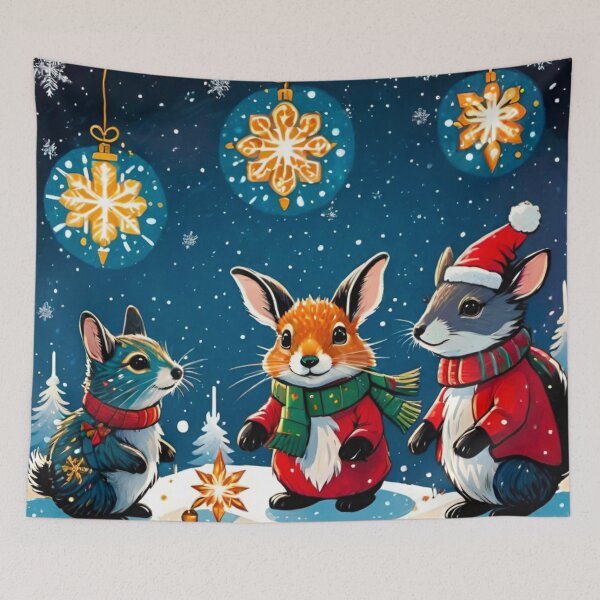 Item preview, Adorable Christmas Mice Celebrate the Holidays designed and sold by GrizzlyCollective.