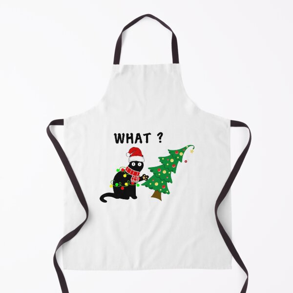 Item preview, Funny Black Cat Gift Pushing Christmas Tree Over Cat What? designed and sold by Luckyart5.