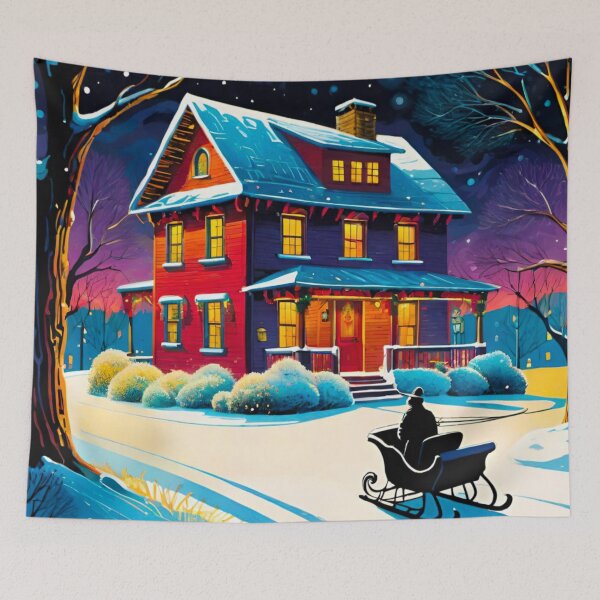 Item preview, Beautifully Lit Christmas House in Festive Glow designed and sold by GrizzlyCollective.