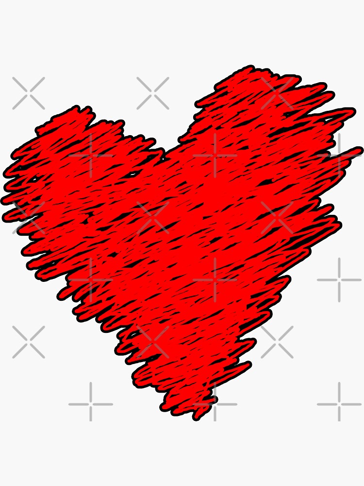 "Sketch Heart Art" Sticker by tdjeff02 Redbubble