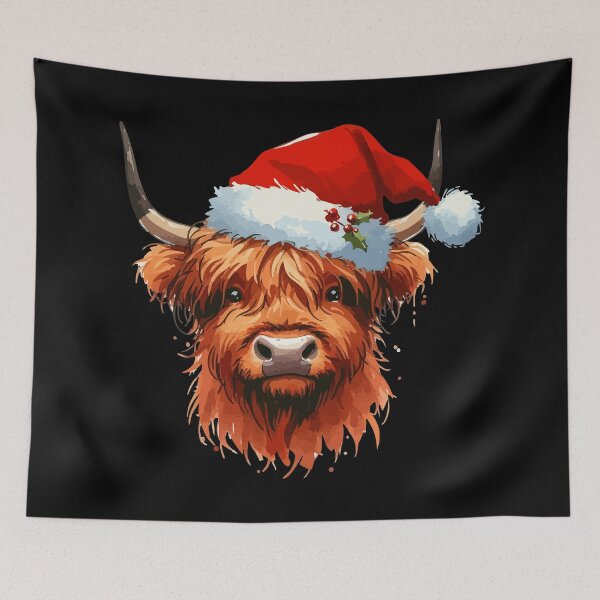 Item preview, Christmas Highland Cow Heilan Coo designed and sold by TomFrontierArt.