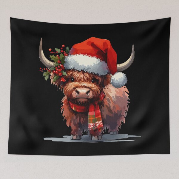 Item preview, Funny Christmas Highland Cow Heilan Coo designed and sold by TomFrontierArt.