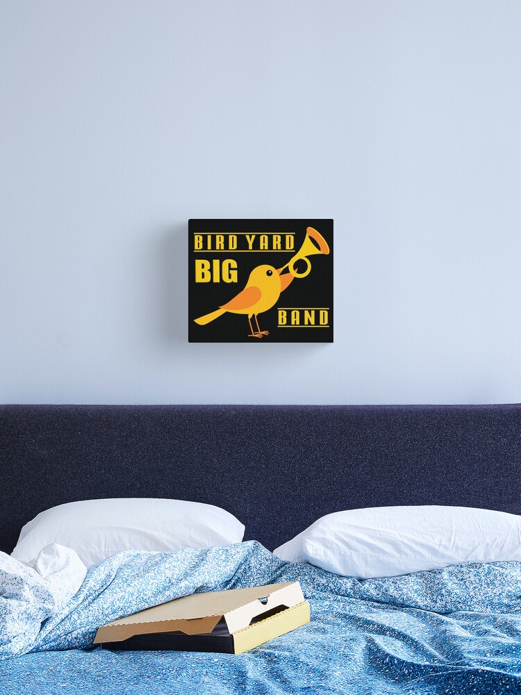 Thumbnail 2 of 3, Canvas Print, Bird Yard Big Band designed and sold by KimHebblewhite.