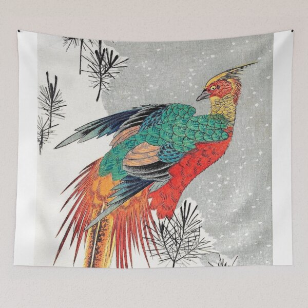 Item preview, Golden Pheasant in Snowy Pines designed and sold by MINE Design-Works.