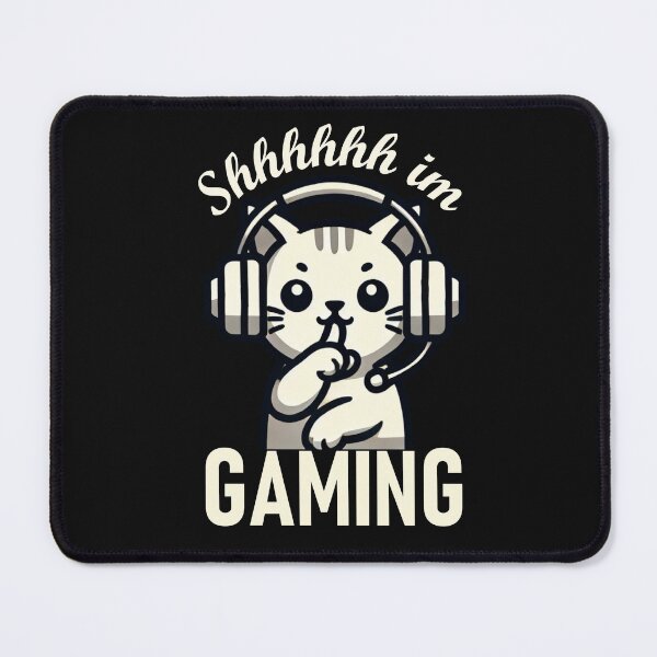Item preview, Shhh I'm Gaming - Cute Cat Gamer Design designed and sold by GameLoreGifts.