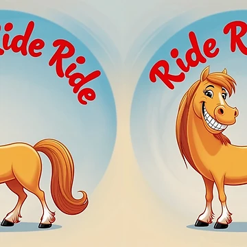 Artwork thumbnail, Cartoon horse "Ride Ride Ride" by richglist