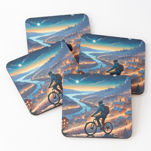 Item preview, Mountain Biker Shreds Snowy Trails at Christmas designed and sold by GrizzlyCollective.